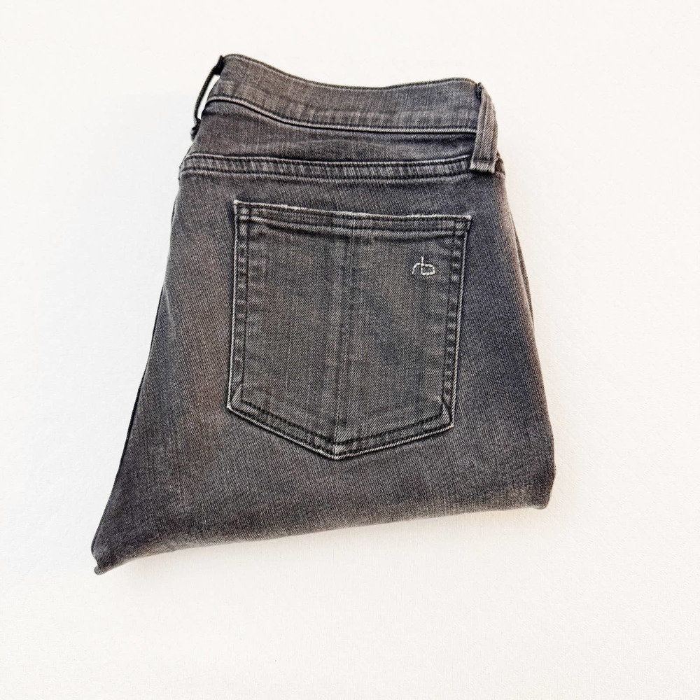 Rag & Bone Black Biker Denim Skinny Jeans Zipper Ankle W1522K120 Size 29